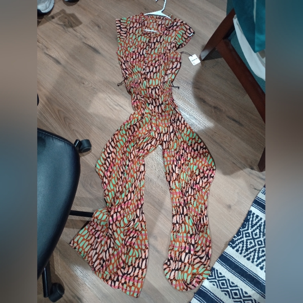 NWT Free People Women's Sahara Bohemian XS Multicolor Patterned Jumpsuit - Picture 5 of 16